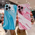 thumbnail image 5 of Compatible with iPhone 14 Pro Max Case, Glitter Silver Marble Stylish Hard Back Cover, Luxury Shockproof Lens Camera Protection Sparkly Phone Case for iPhone 14 Pro Max for Women- Light Blue, 5 of 12