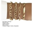 thumbnail image 7 of Lifetechs 4 Pcs/Set Women Bracelet Elegant Golden Adjustable Alloy Herring Bone Link Chain Teen Bangle Jewelry, 7 of 7