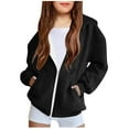 thumbnail image 2 of ZyeKqe Hoodies for Girls Oversized Zip up Long Sleeve Sweatshirts Winter Cute Solid Coat Kids School Jacket Fall Teens Clothes, 2 of 6