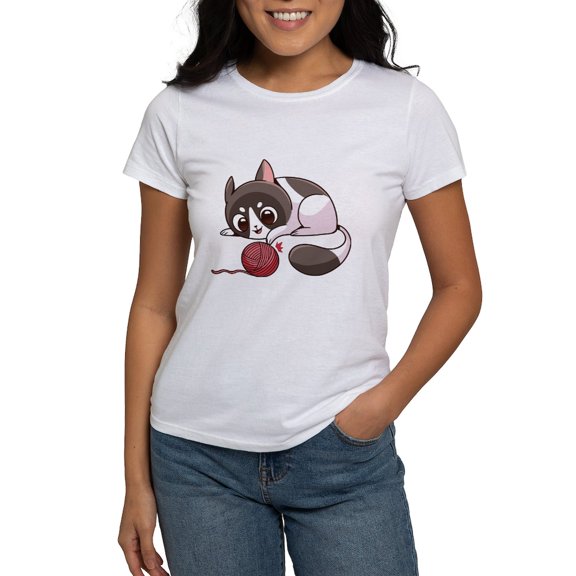 CafePress - Cute Kawaii Cat T Shirt - Women's Classic T-Shirt