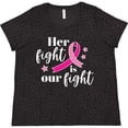 thumbnail image 3 of Inktastic Breast Cancer Awareness Her Fight is Our Fight Women's Plus Size T-Shirt, 3 of 5