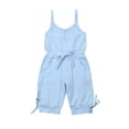 thumbnail image 1 of Girls Spaghetti Strap Rompers, One-piece Outfits, Solid Color Jumpsuit, 1 of 7
