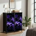 thumbnail image 6 of Boho Dresser for Bedroom with 4 Storage Drawers Marble Blue Ultra Violet Black Abstract Neon Purple Wave Gradient Dressers Chest of Drawers Steel Framed Fabric Closet Organizers for Entryway, 6 of 7
