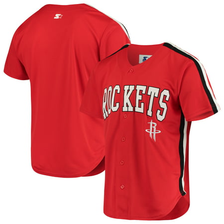 Houston Rockets Starter Playmaker Baseball Jersey Shirt - (Best Starter Crotch Rocket)