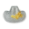 thumbnail image 3 of TYGHBN Floral Accessories Cowboy Hat Vintage Disco Style Bowler Hat for Stage Performance Foam Cowboy Hat Mini Cowboy Hat Men Leather Hat Mens Sparkly Cowboy Hat Cow Girl Hats Men Fedora Hats Leather, 3 of 4