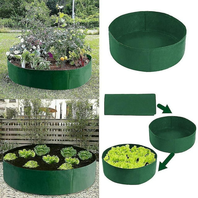 Conteneur de Plantation Rond Sacs de Culture Pot de Jardinière en Tissu Lit Surélevé Décoration Maison