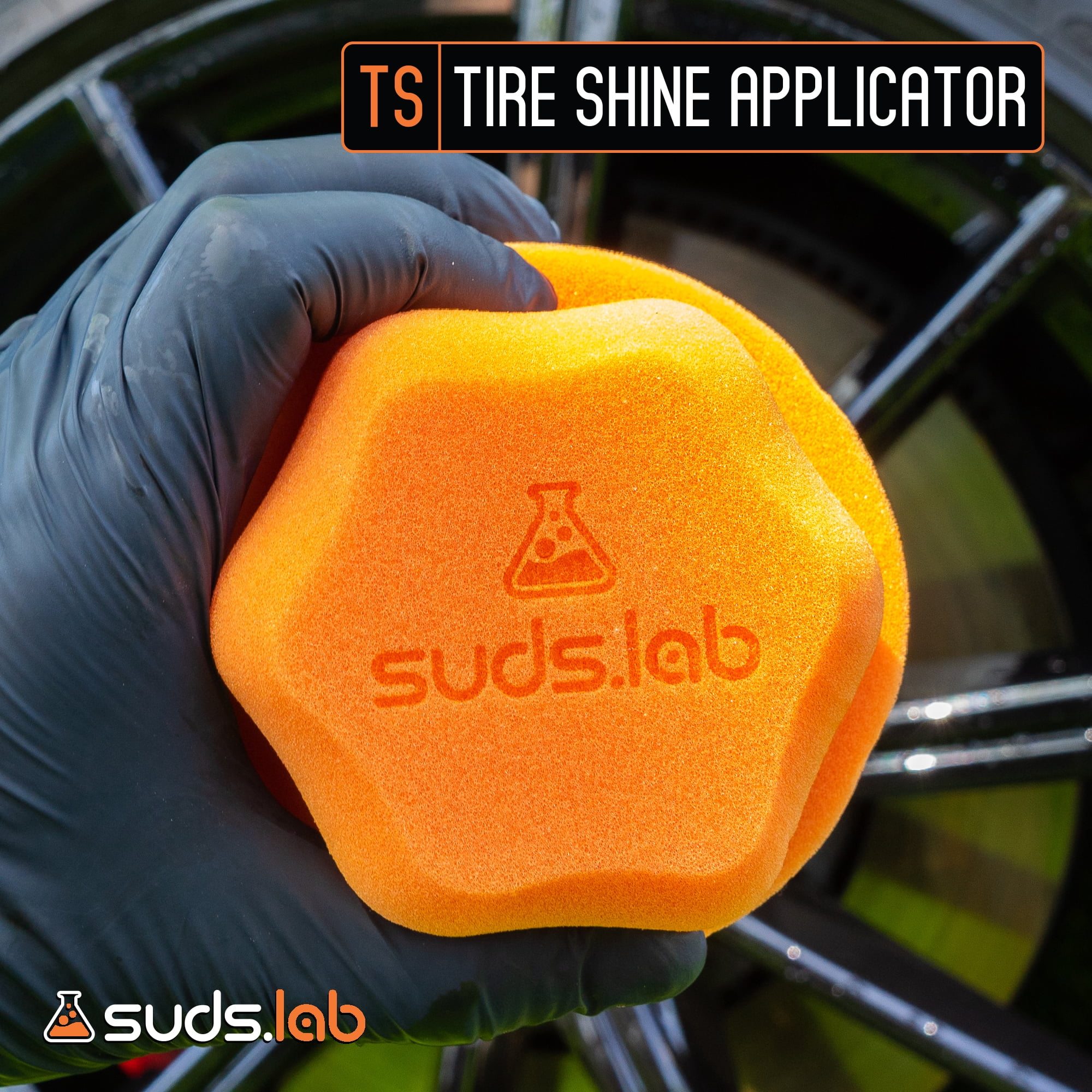 Suds Lab TS Tire Shine Applicator Pad - Reusable Foam Applicator for Tire Treatments - Use with Tire Gel, Tire Shine, Tire Wet, Tire Balm, and More!