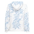 thumbnail image 3 of Unisex Floral Hibiscus Carolina Blue Fleece Hawaiian Pullover Hoodie Beach Sweatshirt, 3 of 11