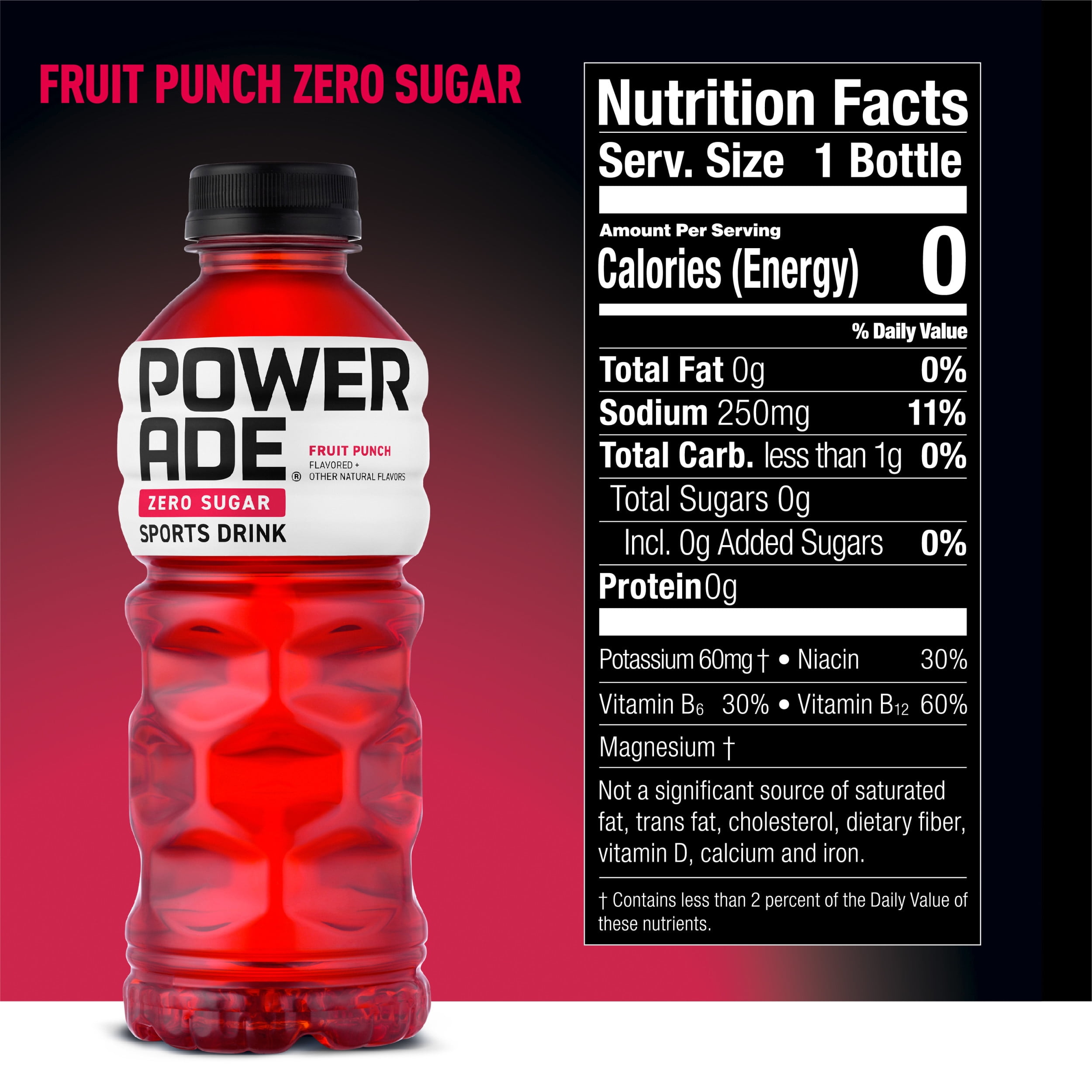 POWERADE Zero Sugar Fruit Punch, ION4 Electrolyte Enhanced ...