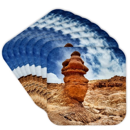 3drose, Hoodoo Formation in Goblin Valley State Park, Utah, Set of 8 Coasters - Soft