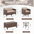 thumbnail image 4 of UDPATIO Patio Furniture Set, 6 Pieces Outdoor Furniture Sets with Rocking Swivel Chairs, Wicker Rattan Outdoor Conversation Set with Storage Table and Waterproof Covers for Backyard, Deck, Porch, 4 of 7