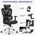 thumbnail image 3 of GloryStar Ergonomic Office Chair, Breathable Mesh with 3D Armrests, Adjustable Headrest, Lumbar Support, and Tracking System, 3 of 7