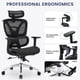 thumbnail image 3 of Yeshouse Silla de oficina ergonómica de malla con reposacabezas ajustable, soporte lumbar, apoyabrazos 3D y sistema de seguimiento dinámico, ideal para hogar y oficina, 3 of 7