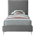 thumbnail image 6 of Meridian Furniture Geri Gray Velvet Twin Bed with Gold and Chrome Legs Included, 6 of 9
