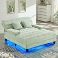 thumbnail image 3 of Jopath Chaise Lounge Chair Indoor,Oversized Upholstered Sofa Bed with Adjustable Backrest and LED Lights,63.8'' Chenille Lounge Sofa Chair for Living Room,Green, 3 of 12