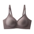 thumbnail image 4 of GEWSEY Women's Wireless Seamless Bra Deep V No Underwire Push Up Supportive Full Coverage Bralettes Plunge T Shirt Bras (Coffee, L), 4 of 5