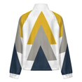 thumbnail image 6 of Jackets for Women Winter Coat Jackets Flannel Stand Collar Jacket(Abstract Geometric Triangle Art,Size:S-4XL), 6 of 7