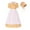 #0268-Yellow, variant on Favoffer Girls Pioneer Clothes Short-Sleeve Printed Crewneck Dress   Apron   Hat Set Dressy Casual Outfit for Birthday Parties, Daily, Outings, Photo Shoots Toddler 4-11Y