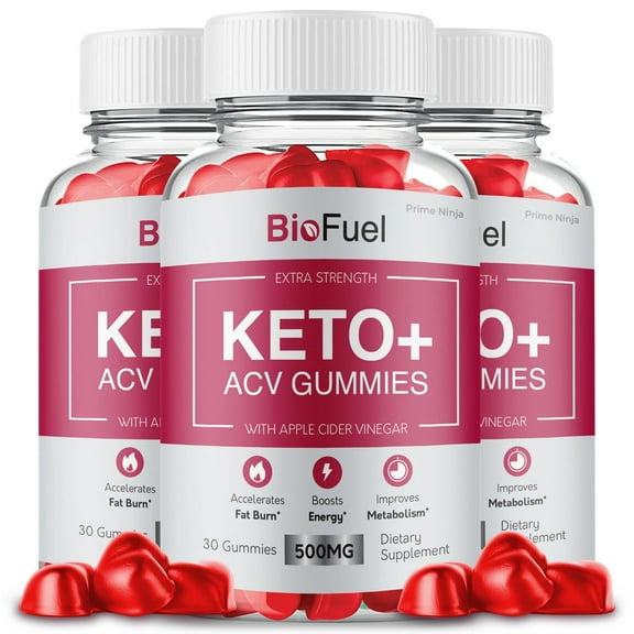 BioFuel Keto ACV Gummies, BioFuel Keto Gummies, BioFuel Gummies Apple Cider Vinegar Gummy Dietary Supplement (3 Pack)