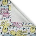 thumbnail image 5 of Ambesonne Octopus Grommet Curtain, Cartoon Underwater Animals, 50" x 72", Pink Yellow Pale Blue, 5 of 6