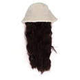 thumbnail image 1 of Peluca de sombrero de cubo NikouMX felpa color crema larga y rizada, 1 of 8