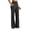 Black, variant on Wide Leg Yoga Pants for Women High Waisted Side Slit Hem Stretch Relaxed Fit Gym Workout Trousers with Pockets, Grey, Size S
