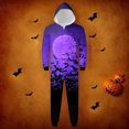 thumbnail image 1 of Family Halloween Pjs Matching Sets Halloween Print Long Sleeve Zippered One Piece Pajama Hooded Jumpsuit Winter Halloween Pjs Family Set, 1 of 4