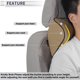 thumbnail image 2 of Almohada para reposacabezas de automóvil Unique Bargains, soporte para cuello ergonómico y cómodo, cuero Nappa y espuma de memoria, ancho ajustable, beige, 1 Pcs para conducción y viajes, 2 of 7