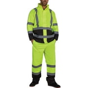 Men's Utility Pro High Visibility Basic Waterproof Rain Jacket Yellow 2XL (18)