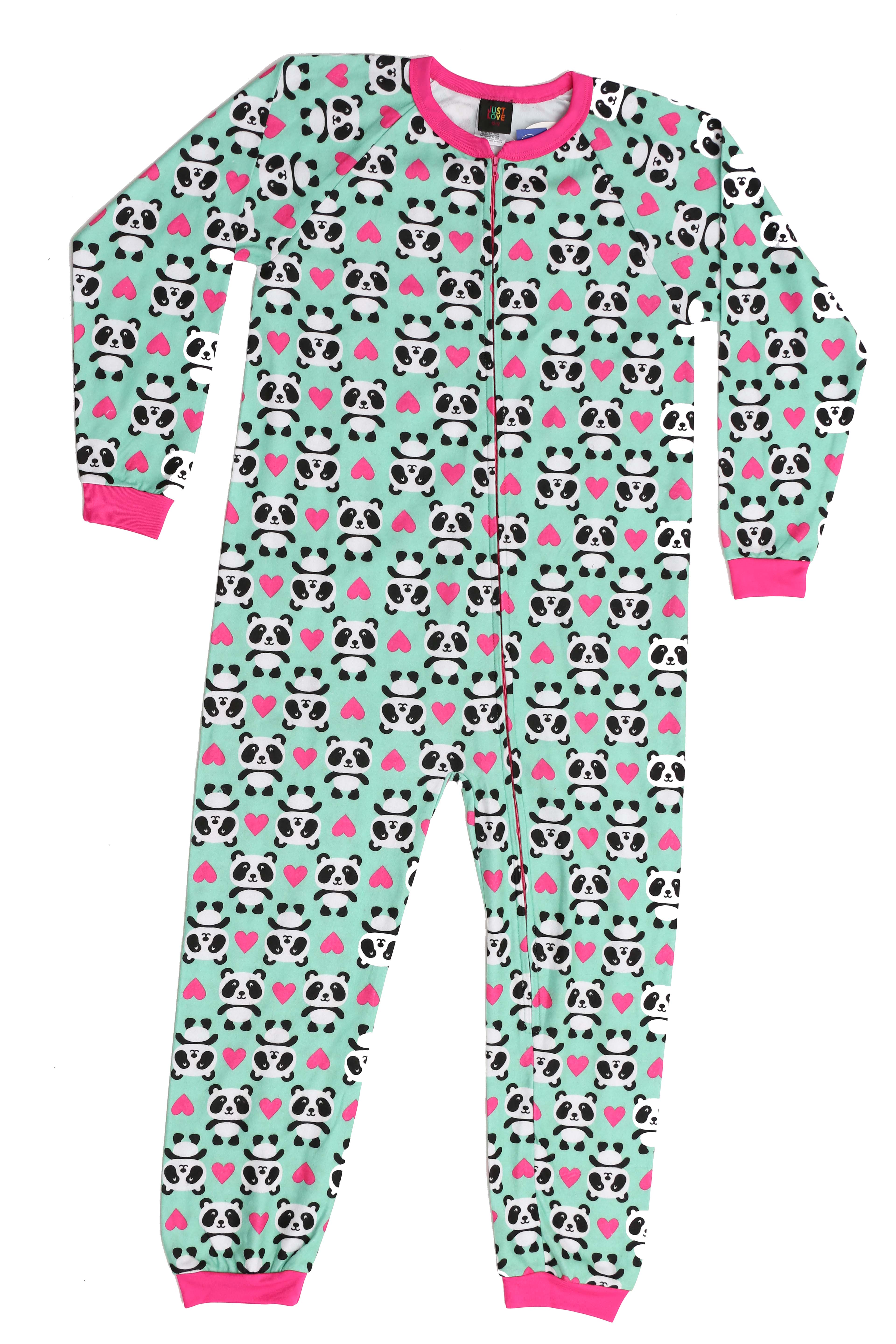 Just Love Just Love Printed Flannel Blanket Sleepers One Piece Pajamas Panda Love Girls 14 16 Walmart Com Walmart Com