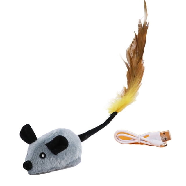 Juguete Interactivo para Gatos Ratón Juguetes para Gatos en Movimiento Juguetes para Gatos de Control Remoto Ratones Juguete Electrónico en Movimiento Auto Juego Regalo Gris