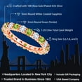 thumbnail image 2 of Gem Stone King 1.20 Ct Round Green Peridot and White Created Sapphire 18K Rose Gold Plated Silver Eternity Band Ring (Size 9), 2 of 7