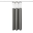 thumbnail image 1 of Cortina de ducha con textura de lino sin necesidad de ganchos con forro de tela a presión, cortinas de ducha de lujo de color gris para decoración de hotel para baño, 1 of 5