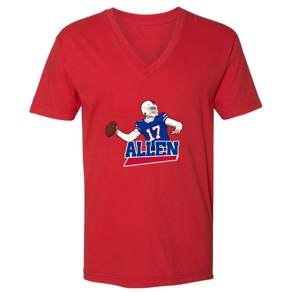 MENS V NECK Bills Josh Allen Logo Pic T-Shirt