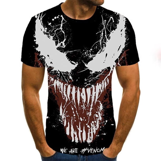 Marvel 2021 Neue Mens Sommer Venom 3D Drucken camiseta Oansatz Kurzarm T Hemd Beiläufige Lose Hip Hop Kinder Lustige Camisetas Tops xuanjing unisex