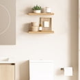 thumbnail image 4 of Ballucci 16" Floating Shelves for Wall, 2-Pack with Invisible Brackets, 6" Deep, Natural Oak, 4 of 6