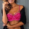 thumbnail image 2 of Women's Strap Band Push Up Bra Anti Sagging Lift Support Bralette Adjustable Crisscross Back Comfortable Underwear Hot Pink 80AB(80AB), 2 of 6