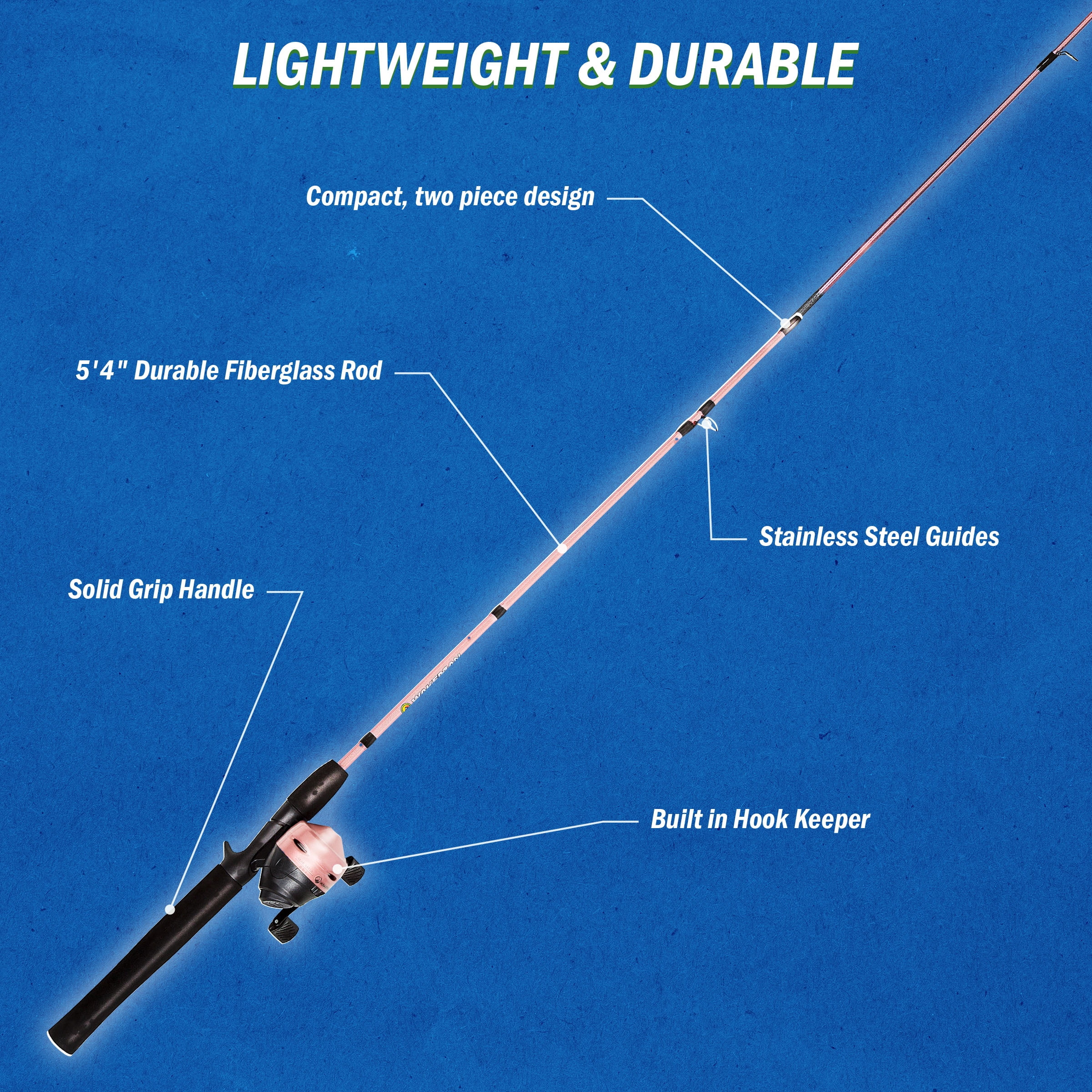 Wakeman Pink 64" Spinning Rod and Reel Combo