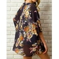 thumbnail image 4 of Kimono en Mousseline à Fleurs pour Femmes, Cardigan de Plage, Couvre-Maillot de Bain, Robe Courte, 4 of 5