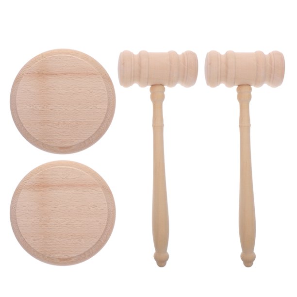 1 conjunto de hormigón de madera de mano con base cómoda bloqueo de sonido de madera de madera para el abogado juez gavel
