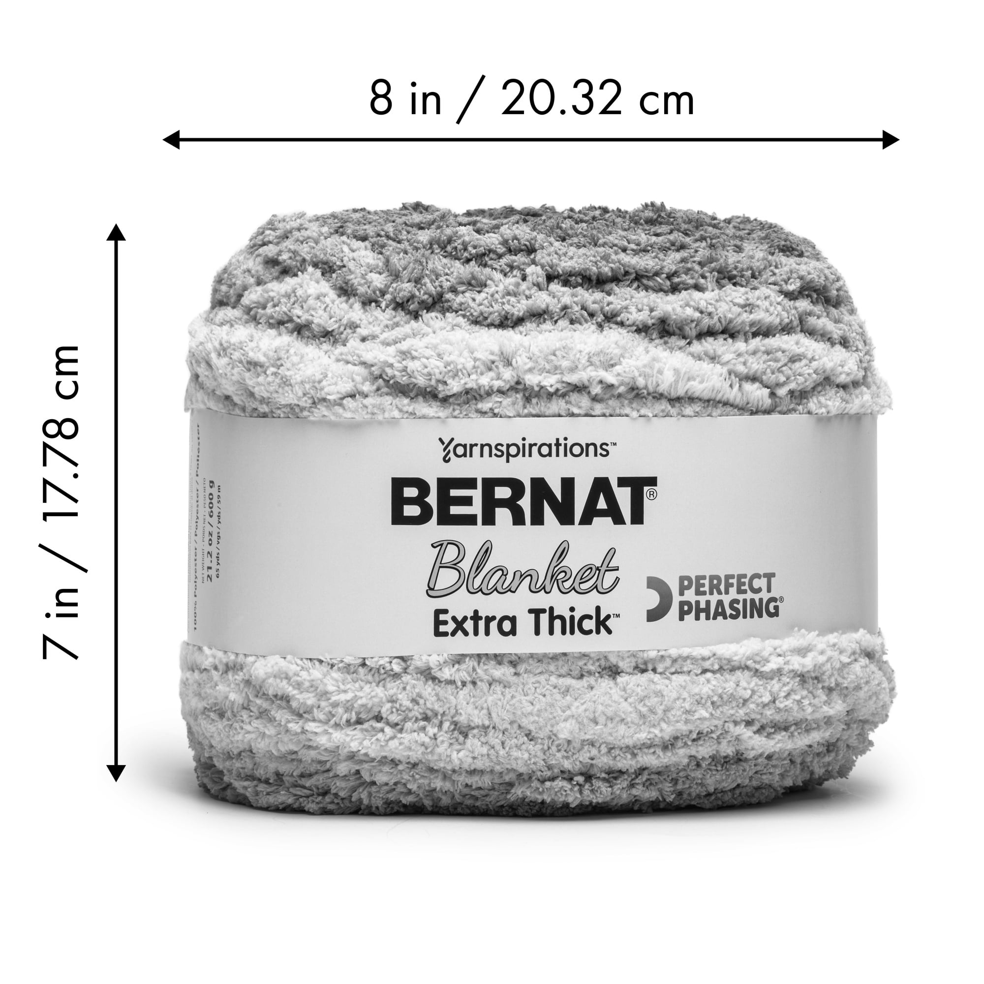 Bernat® Blanket Extra Thick Perfect Phasing™ #7 Jumbo Polyester Yarn, Concrete 21.2oz/600g 65 Yards
