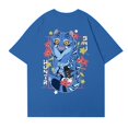 thumbnail image 3 of Pop cazadora para niña Boys Girls Fashion Round-Neck Group Panels T Shirt （Blue）, 3 of 4