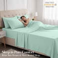 thumbnail image 6 of Lux Decor King Size Bed Sheets - 6 Piece Ultra-Soft Microfiber Sheets Set, Deep Pocket Fitted Sheet, Flat Sheet & 4 Pillowcases, Breathable Hotel Luxury, OEKO-TEX Certified, Spa Blue, 6 of 10