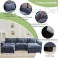 thumbnail image 6 of IPKIG Sectional Sofa Comfy Cloud Couch for Living Room with Pillows, Modern Chenille Sofa Sleeper Deep Couches with Two Ottoman (Blue, 5-Seat), 6 of 8