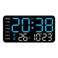 thumbnail image 1 of Digital Wall Clock With Multi Functional Display, LED Screen Electronic Alarm Clock With Adjustable Brightness, 12/24H Table Clock Home Decoration, 1 of 8