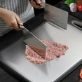 thumbnail image 4 of Tabla de cortar de acero inoxidable | Tabla de cortar de titanio 304 de doble cara para cocina | Superficie apta para uso alimentario | Apto para lavavajillas | Grande 17,7 x 12,2 pulgadas | Diseño, 4 of 9