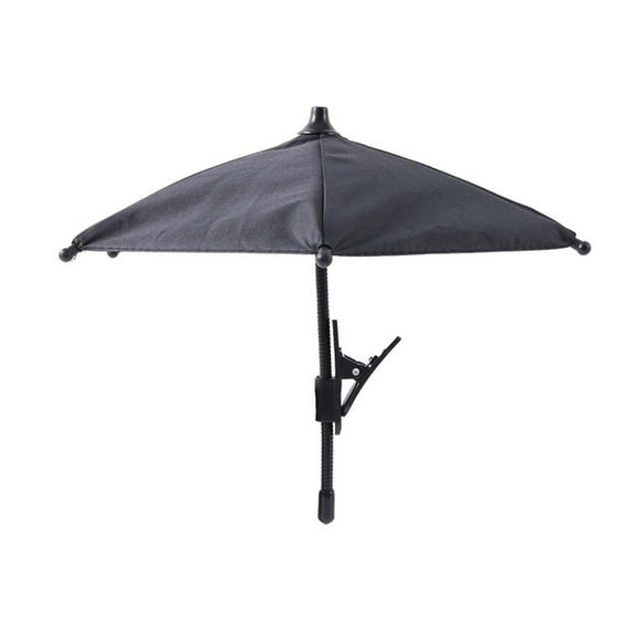Outdoor Mini Umbrella Adjustable Flex Handle Portable Folding with Clip for Cell Phone Navigation and Sunshade for Car and Bike