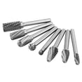thumbnail image 1 of 8Pcs Double Cut Tungsten Steel CarbideBurr Die Grinder Bit Tool Set for Machinery and Crafts, 1 of 8