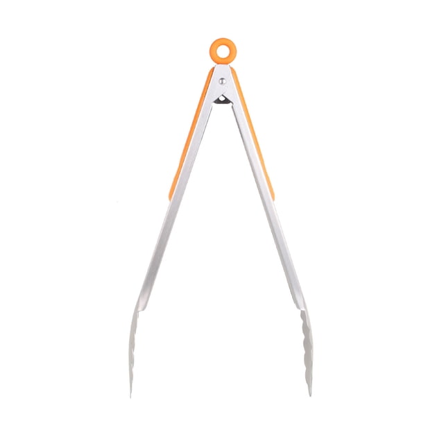 Fiudx Pinzas de Acero Inoxidable, Pinza de Cocina con Punta de Silicona Antiadherente, Herramienta para Barbacoa de Agarre Cómodo, Utensilio para Hornear de Fácil Almacenamiento, Uso Versátil En La C