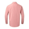 thumbnail image 4 of QATAINLAV Mens Casual Button Down Cargo Shirts with 2 Pockets Long Sleeve Fapel Work Shirt Solid Color Camping Hiking Shirts Vacation Tops Pink XXXL Lighten Sales of The Day, 4 of 9